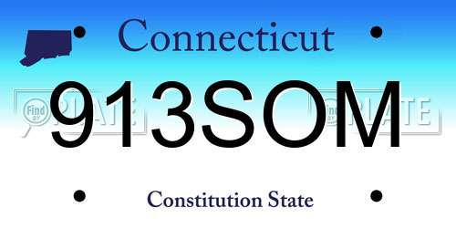 913SOM Connecticut License Plate