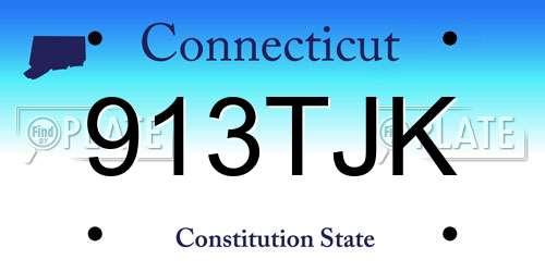 913TJK Connecticut License Plate