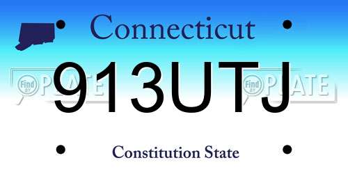 913UTJ Connecticut License Plate
