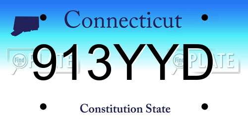913YYD Connecticut License Plate