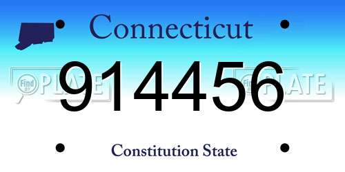914456 Connecticut License Plate