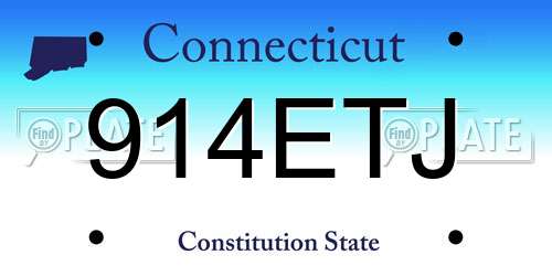 914ETJ Connecticut License Plate