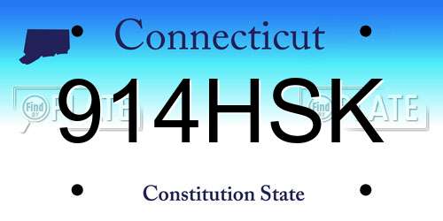 914HSK Connecticut License Plate