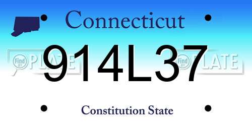 914L37 Connecticut License Plate