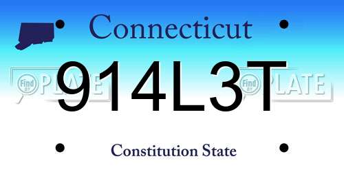 914L3T Connecticut License Plate