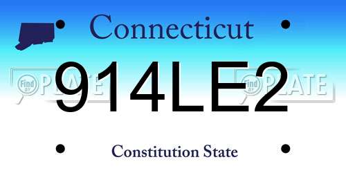 914LE2 Connecticut License Plate