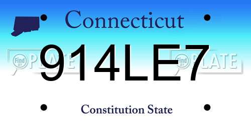 914LE7 Connecticut License Plate