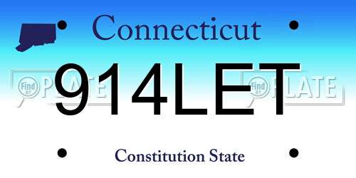 914LET Connecticut License Plate