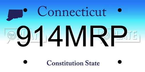 914MRP Connecticut License Plate
