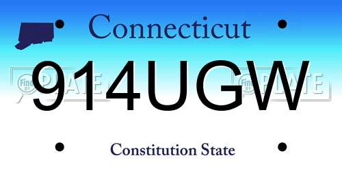 914UGW Connecticut License Plate