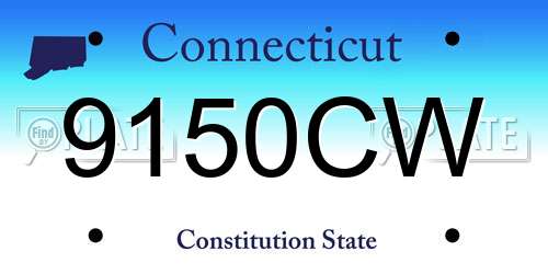 9150CW Connecticut License Plate