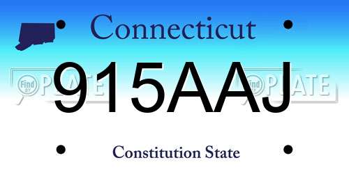 915AAJ Connecticut License Plate