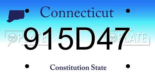 915D47 Connecticut License Plate