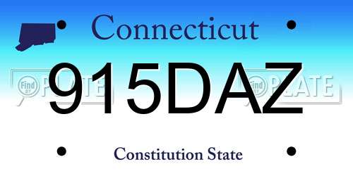915DAZ Connecticut License Plate