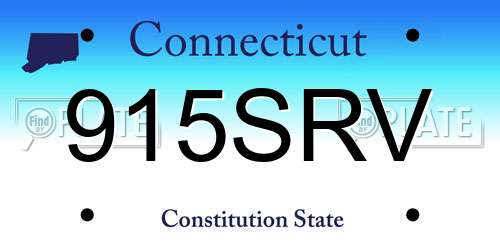 915SRV Connecticut License Plate