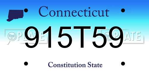 915T59 Connecticut License Plate