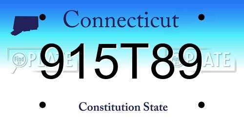 915T89 Connecticut License Plate