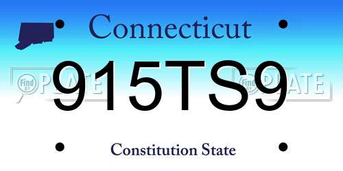 915TS9 Connecticut License Plate