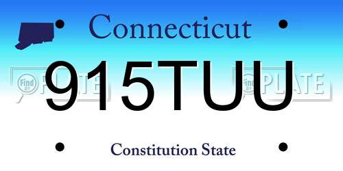 915TUU Connecticut License Plate