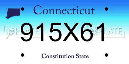 915X61 Connecticut License Plate