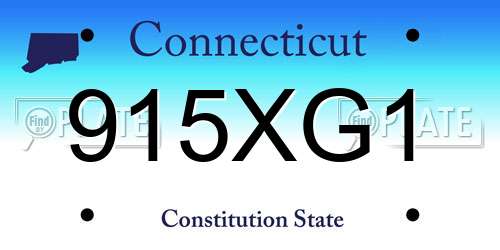915XG1 Connecticut License Plate