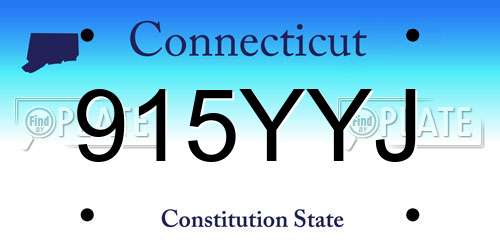 915YYJ Connecticut License Plate