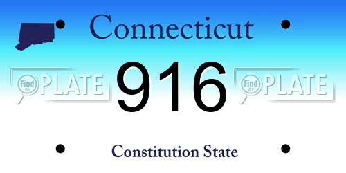 916 Connecticut License Plate