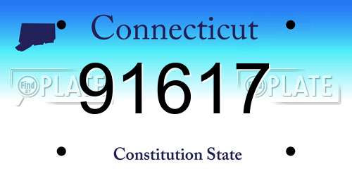 91617 Connecticut License Plate