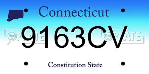 9163CV Connecticut License Plate