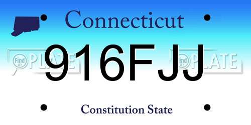 916FJJ Connecticut License Plate