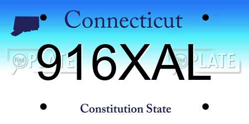 916XAL Connecticut License Plate