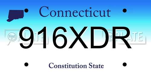 916XDR Connecticut License Plate