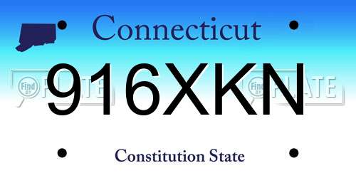 916XKN Connecticut License Plate