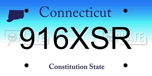 916XSR Connecticut License Plate