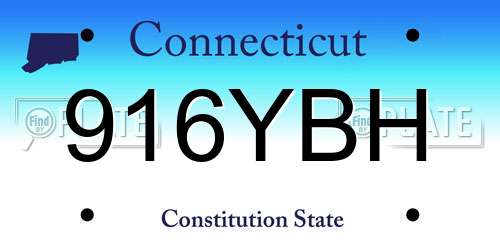 916YBH Connecticut License Plate