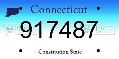 917487 Connecticut License Plate