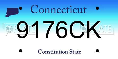 9176CK Connecticut License Plate