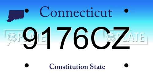 9176CZ Connecticut License Plate