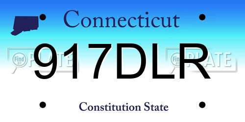 917DLR Connecticut License Plate