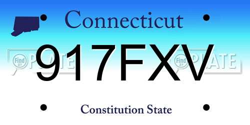 917FXV Connecticut License Plate