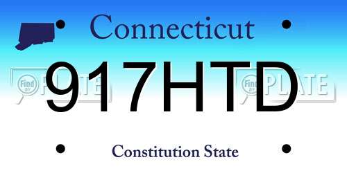 917HTD Connecticut License Plate