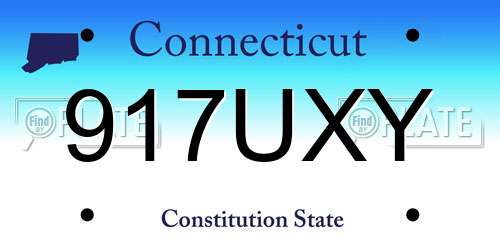 917UXY Connecticut License Plate