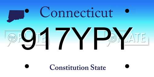 917YPY Connecticut License Plate