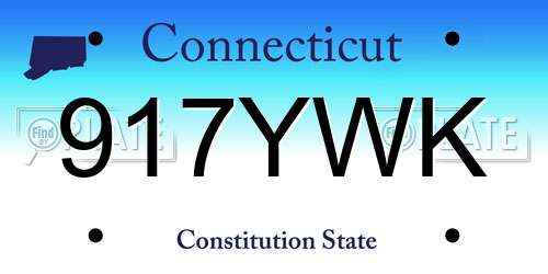 917YWK Connecticut License Plate