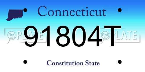 91804T Connecticut License Plate