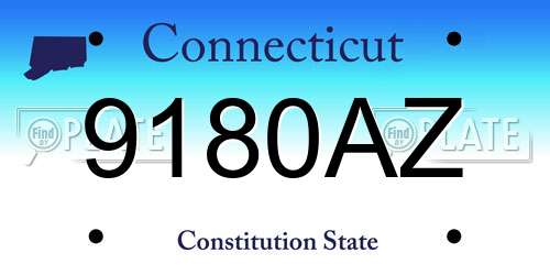 9180AZ Connecticut License Plate