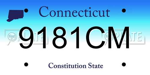 9181CM Connecticut License Plate