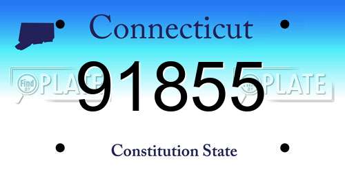 91855 Connecticut License Plate