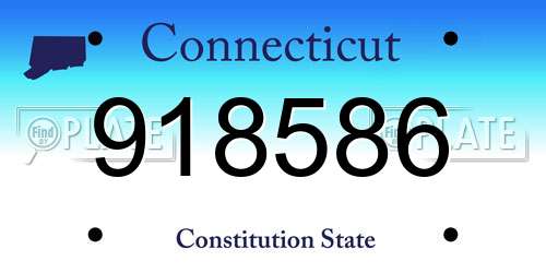 918586 Connecticut License Plate