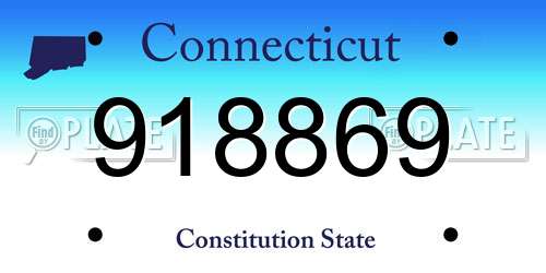 918869 Connecticut License Plate